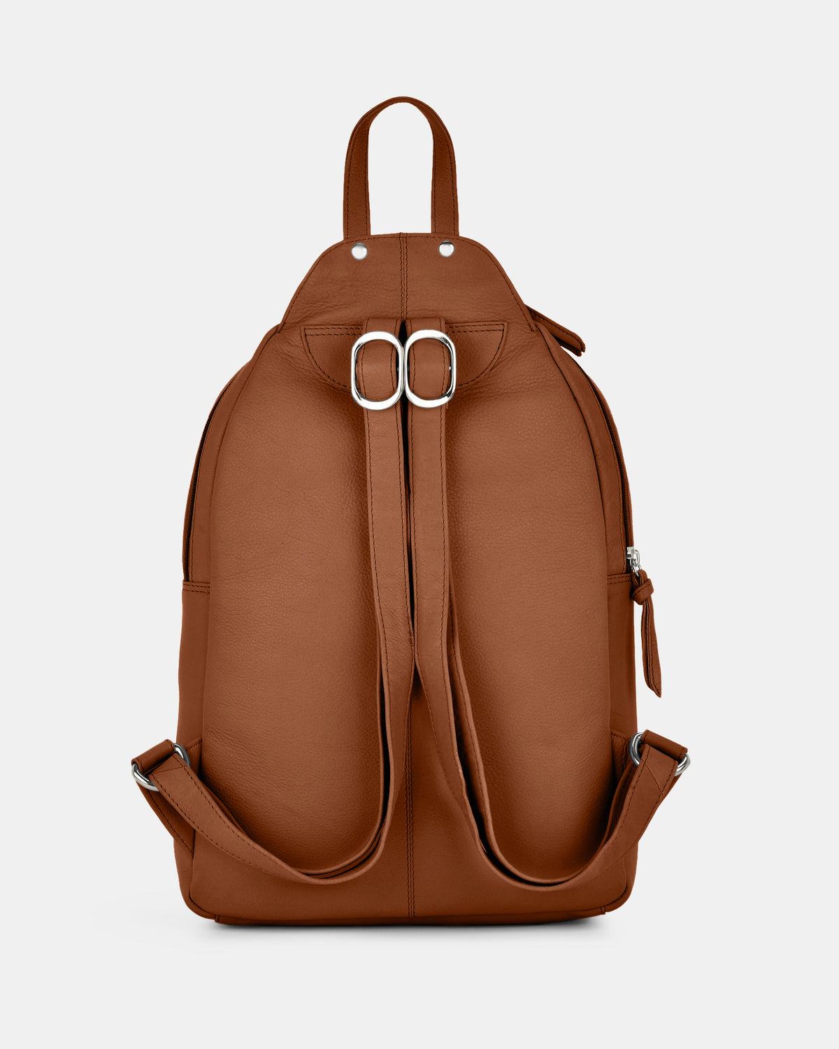 Emma Large Leather Backpack - Tan