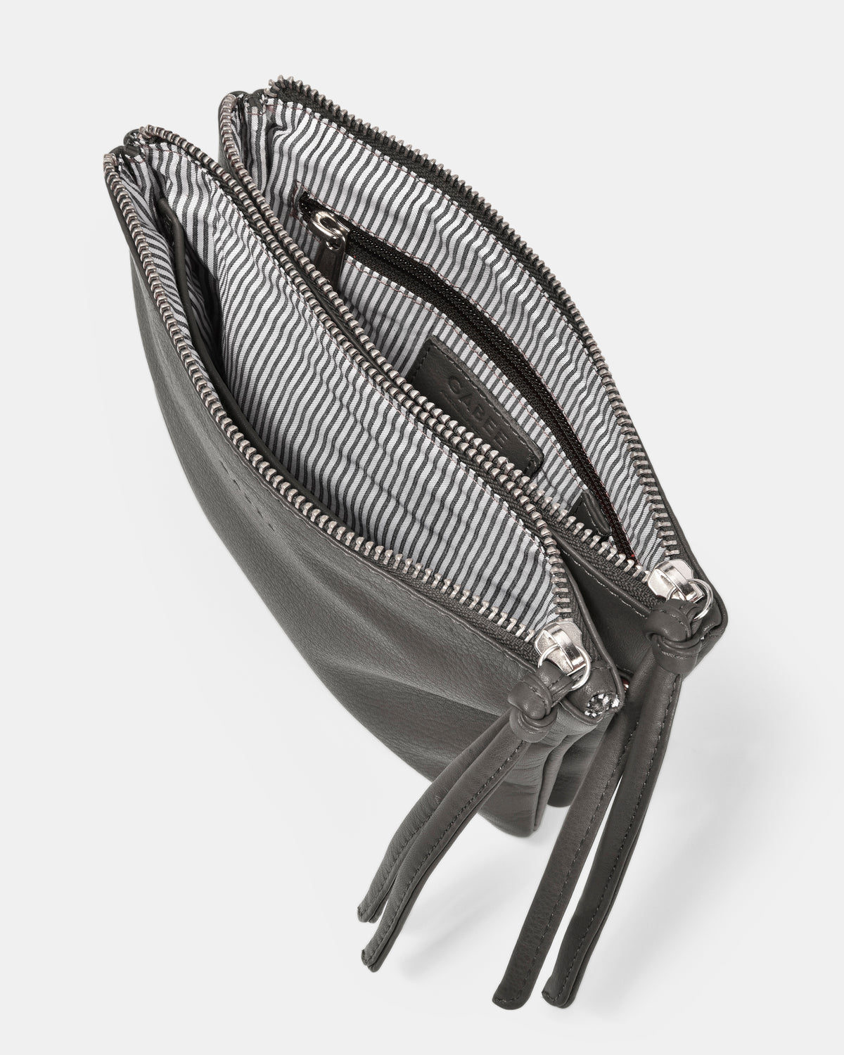 Fulton Soft Leather Double Pouch Crossbody - Denim