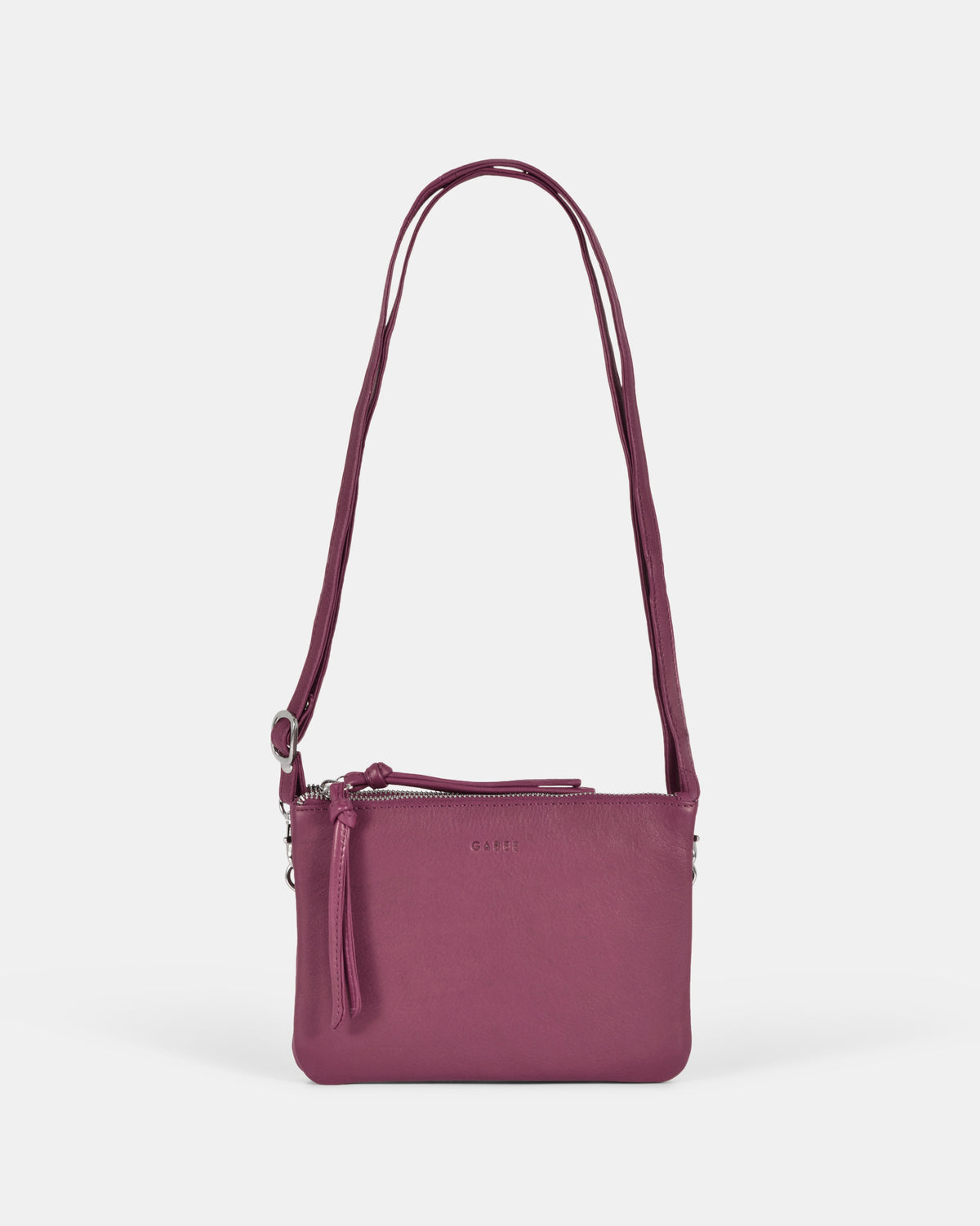 Fulton Soft Leather Double Pouch Crossbody - Mulberry