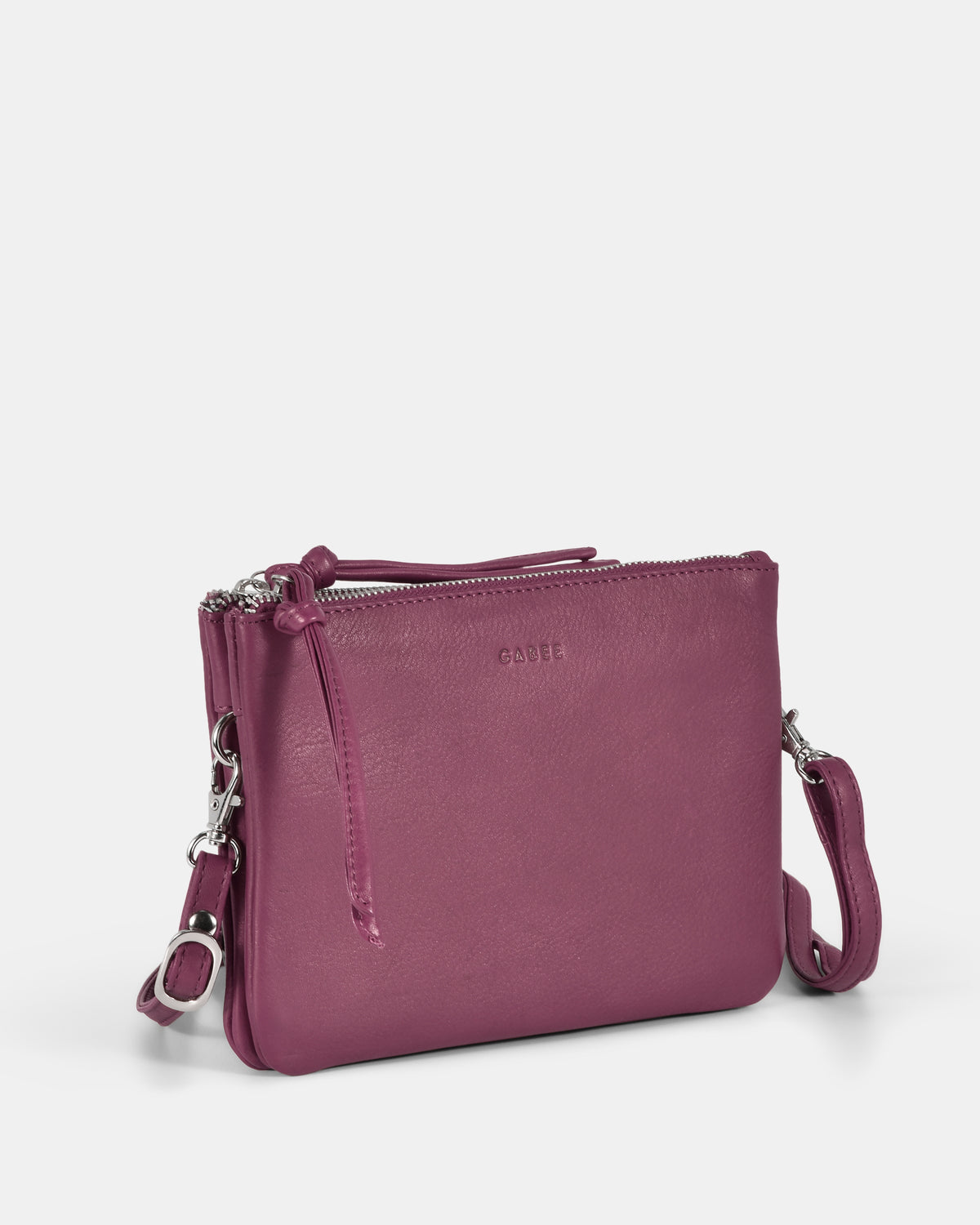 Fulton Soft Leather Double Pouch Crossbody - Mulberry