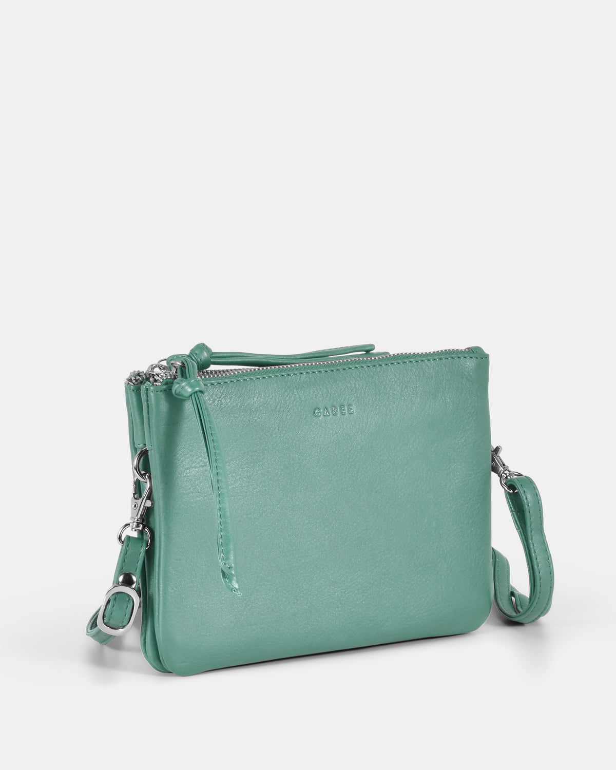 Fulton Soft Leather Double Pouch Crossbody - Ocean