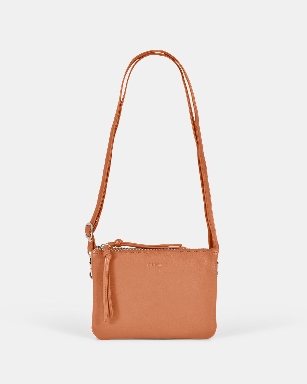 Fulton Soft Leather Double Pouch Crossbody - Tan