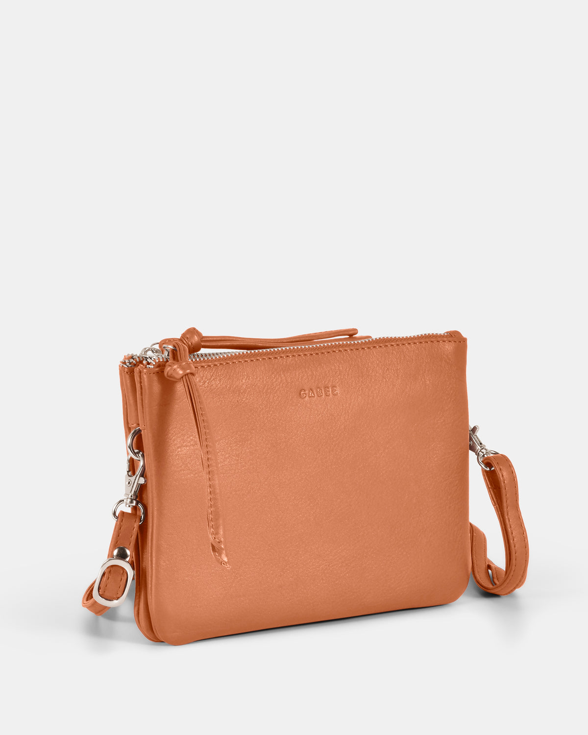 Fulton Soft Leather Double Pouch Crossbody - Tan
