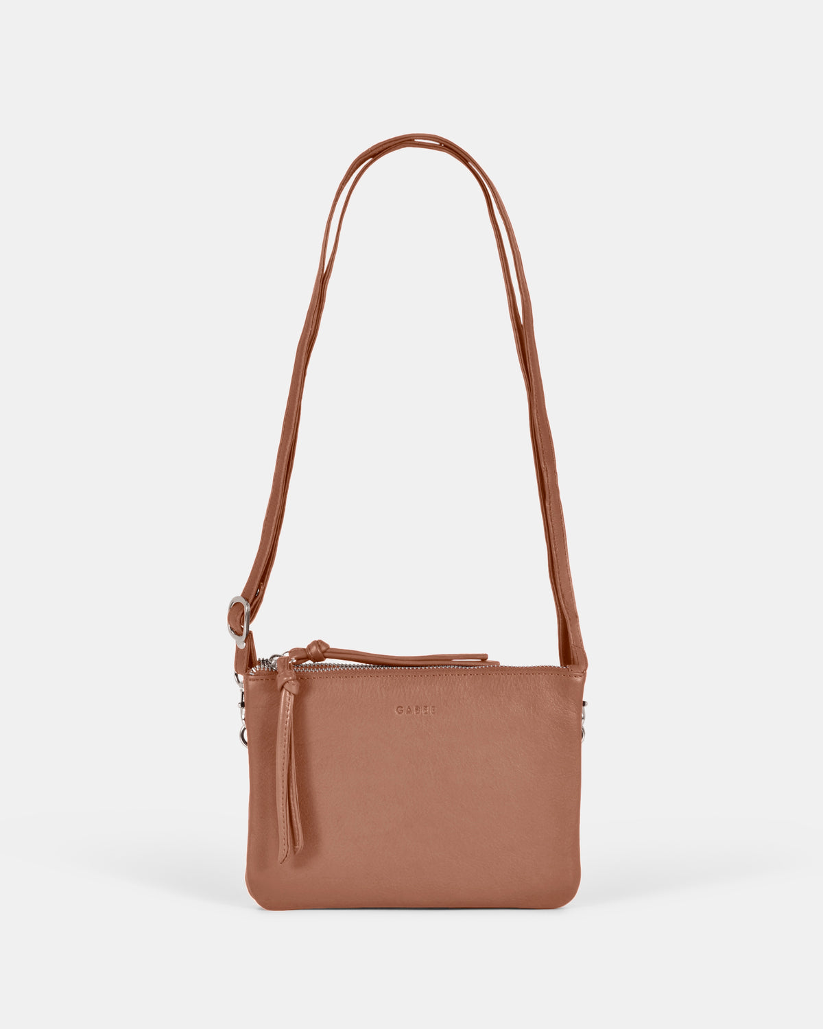 Fulton Soft Leather Double Pouch Crossbody - Taupe