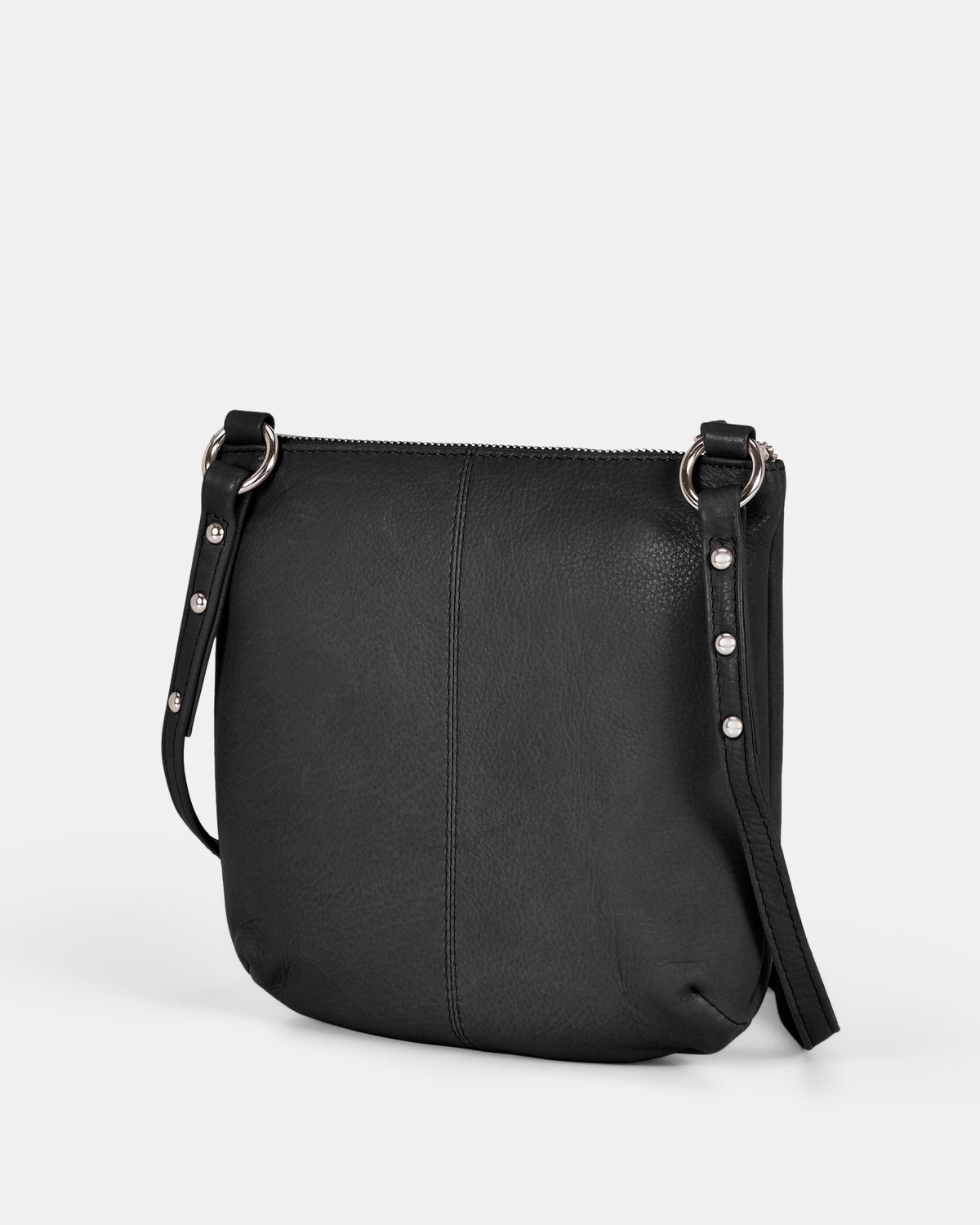 Meadow Soft Leather Pouch Crossbody - Black