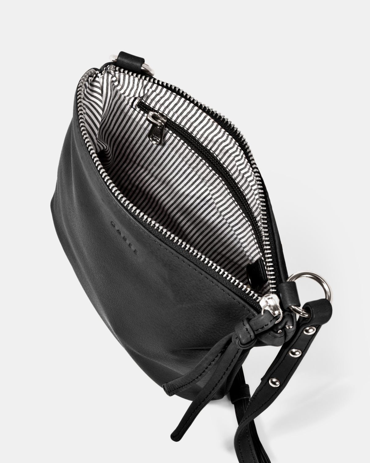 Meadow Soft Leather Pouch Crossbody - Black