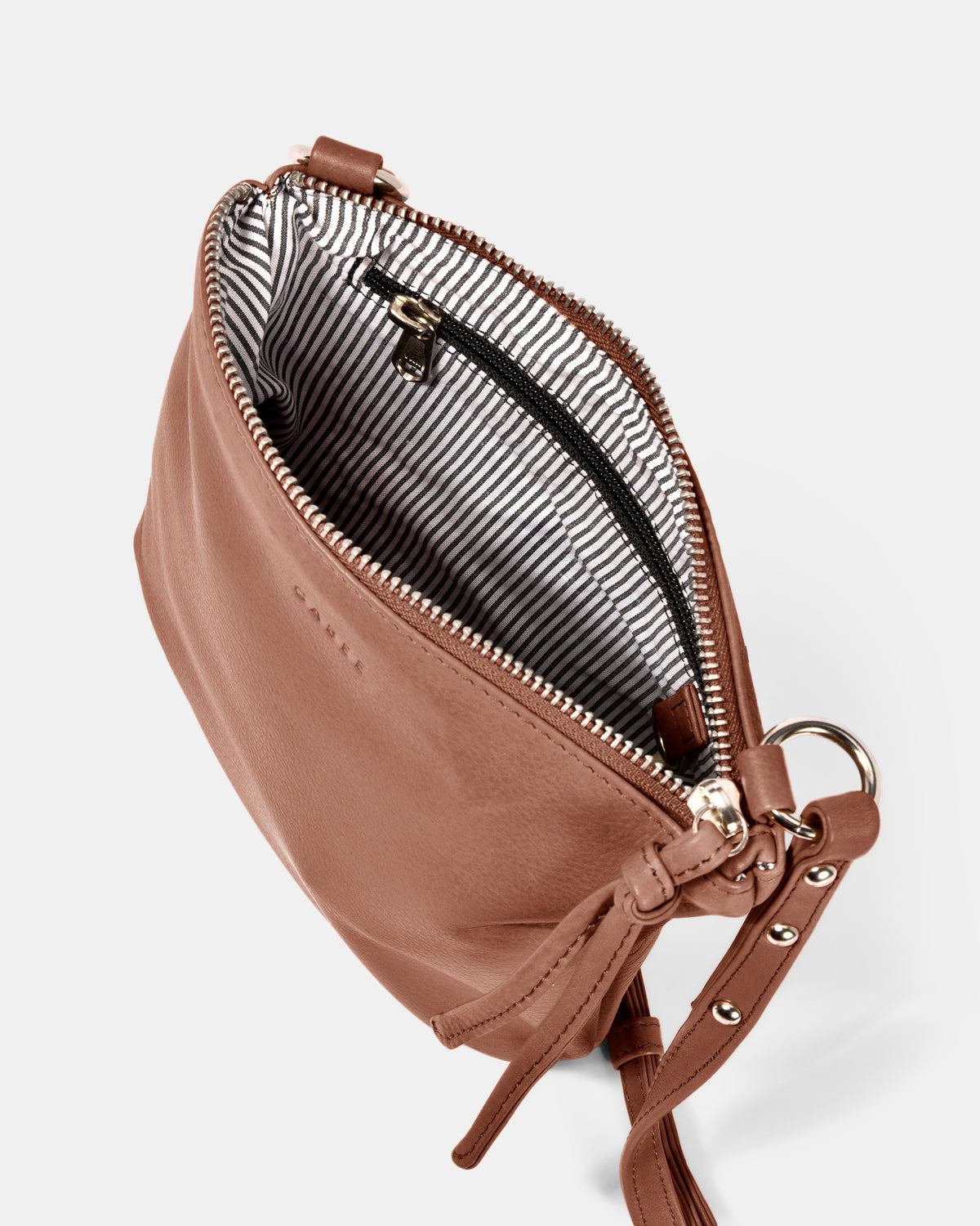 Meadow Soft Leather Pouch Crossbody - Taupe