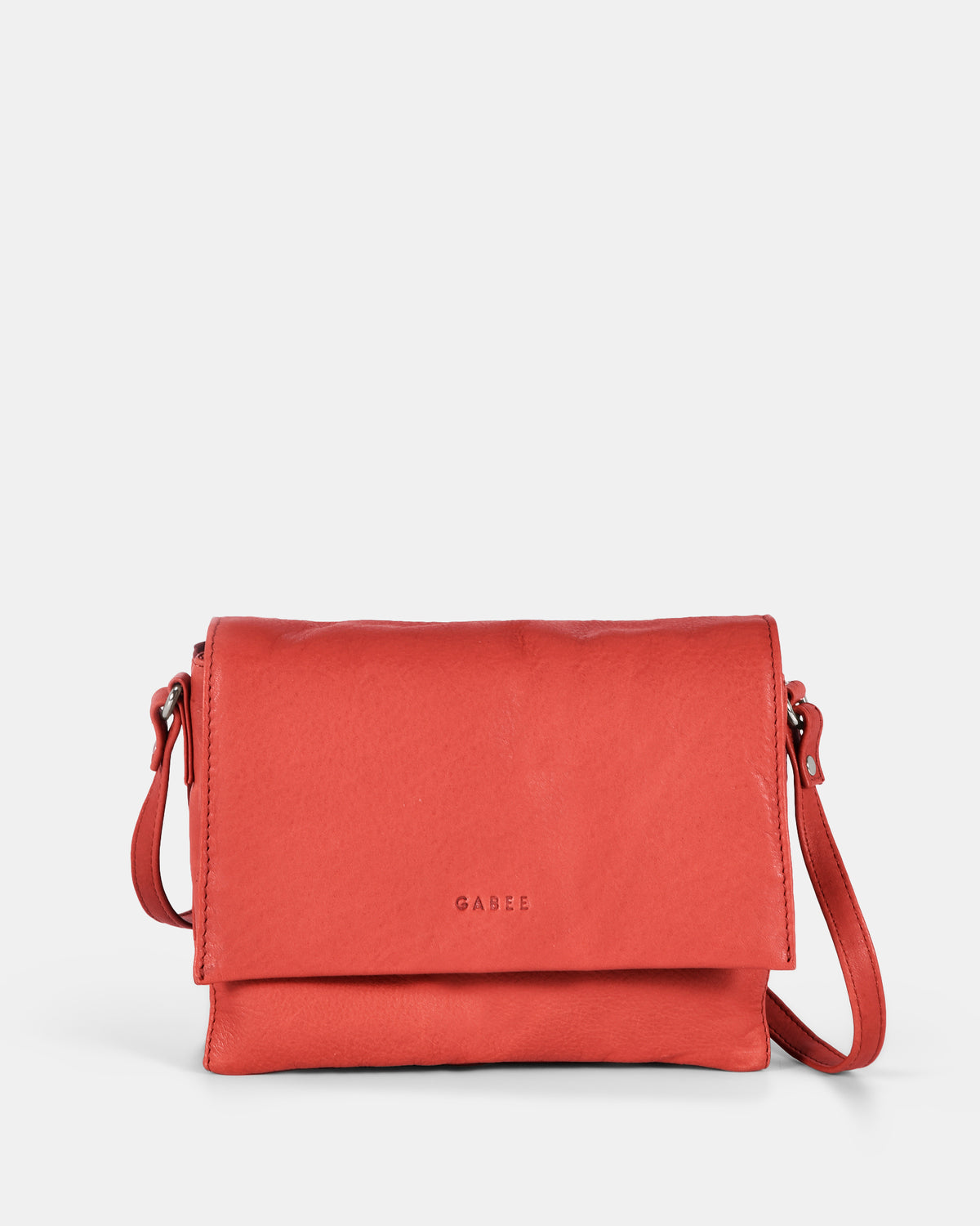 Eloise Leather Crossbody Bag - Coral