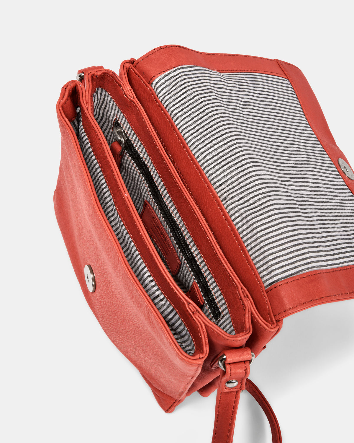 Eloise Leather Crossbody Bag - Coral
