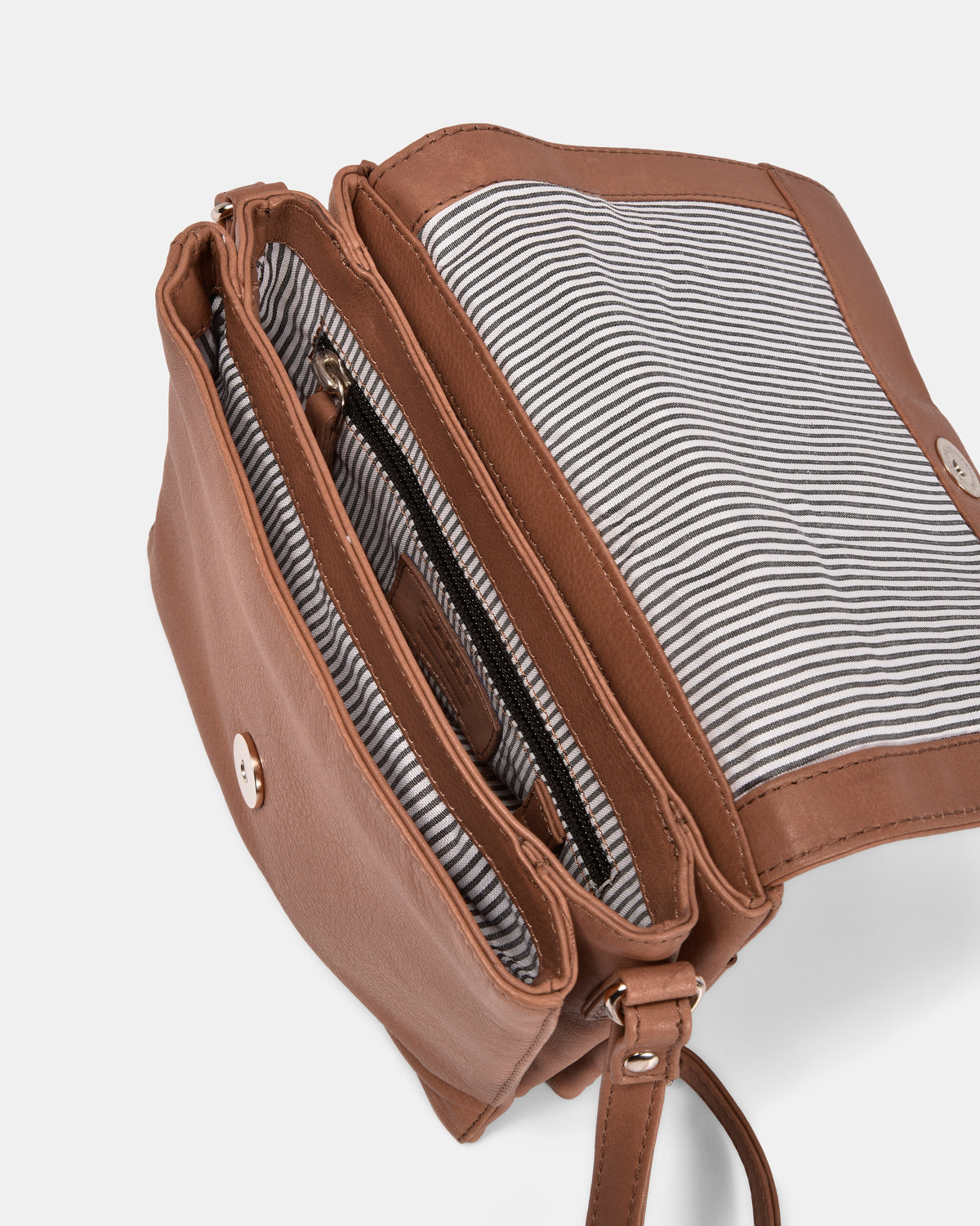 Eloise Leather Crossbody Bag - Taupe