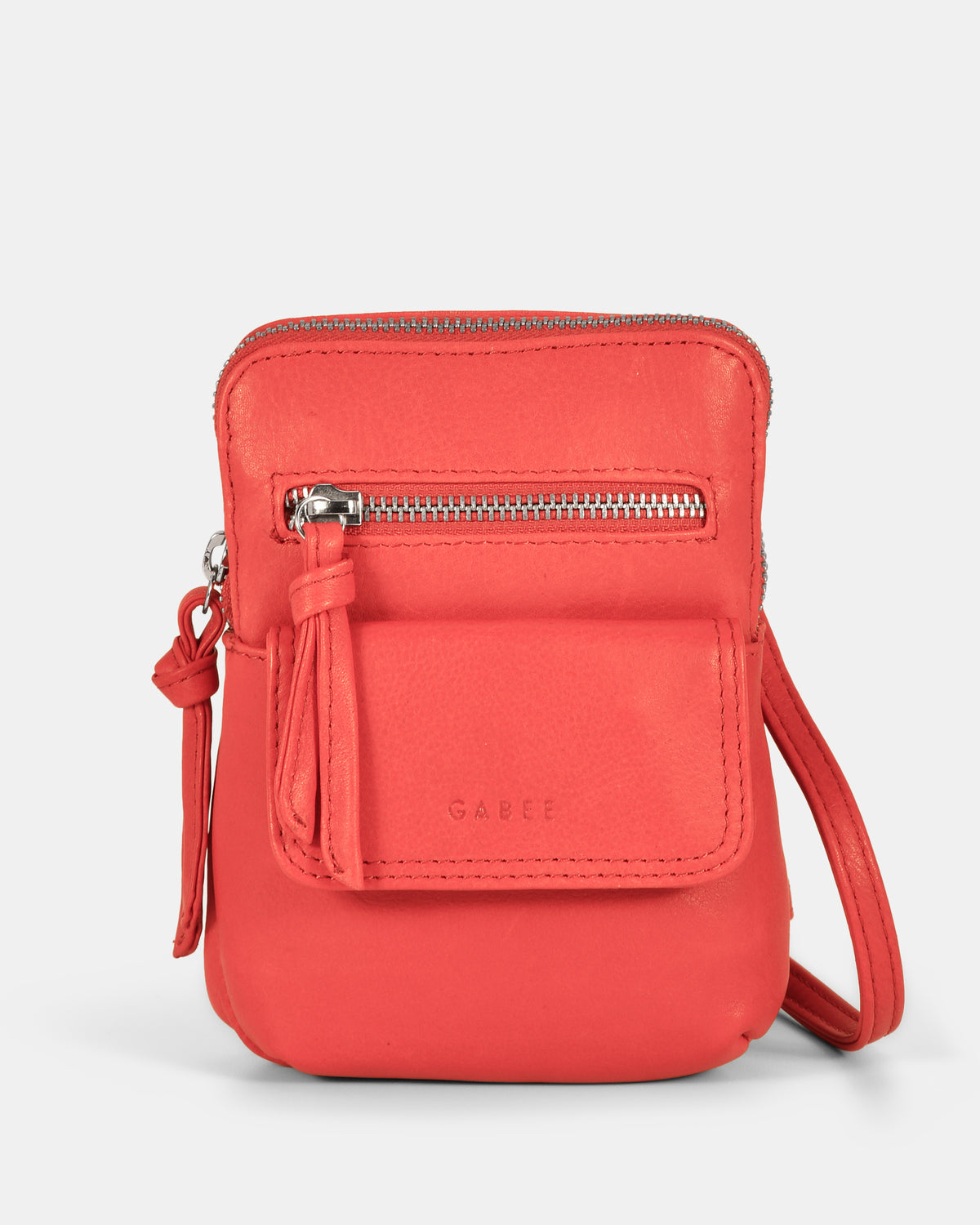Lauren Leather Mini Crossbody - Coral