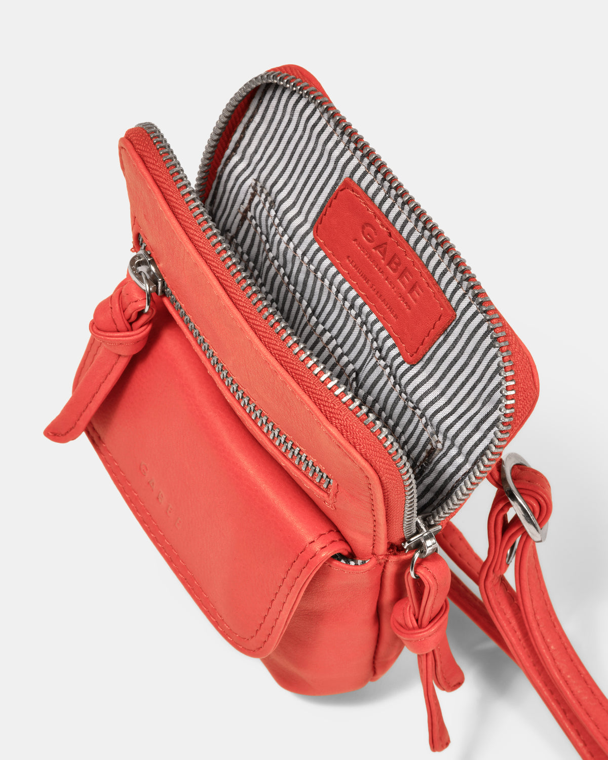 Lauren Leather Mini Crossbody - Coral