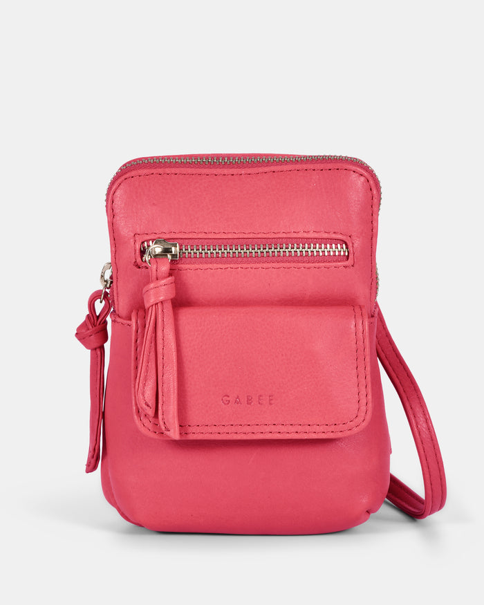 Lauren Leather Mini Crossbody - Fuchsia