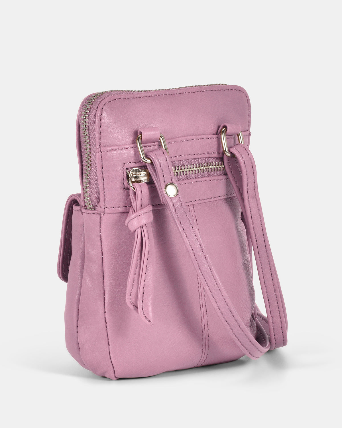 Lauren Leather Mini Crossbody - Pink