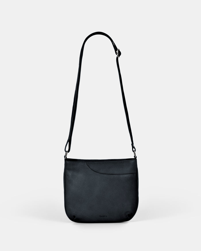 Avery Leather Crossbody Bag - Black