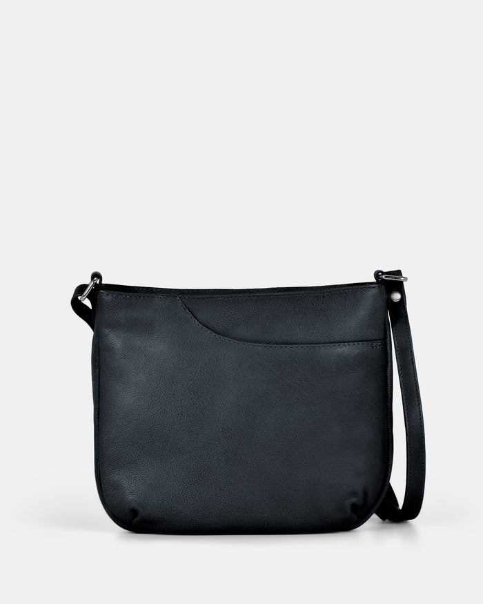 Avery Leather Crossbody Bag - Black