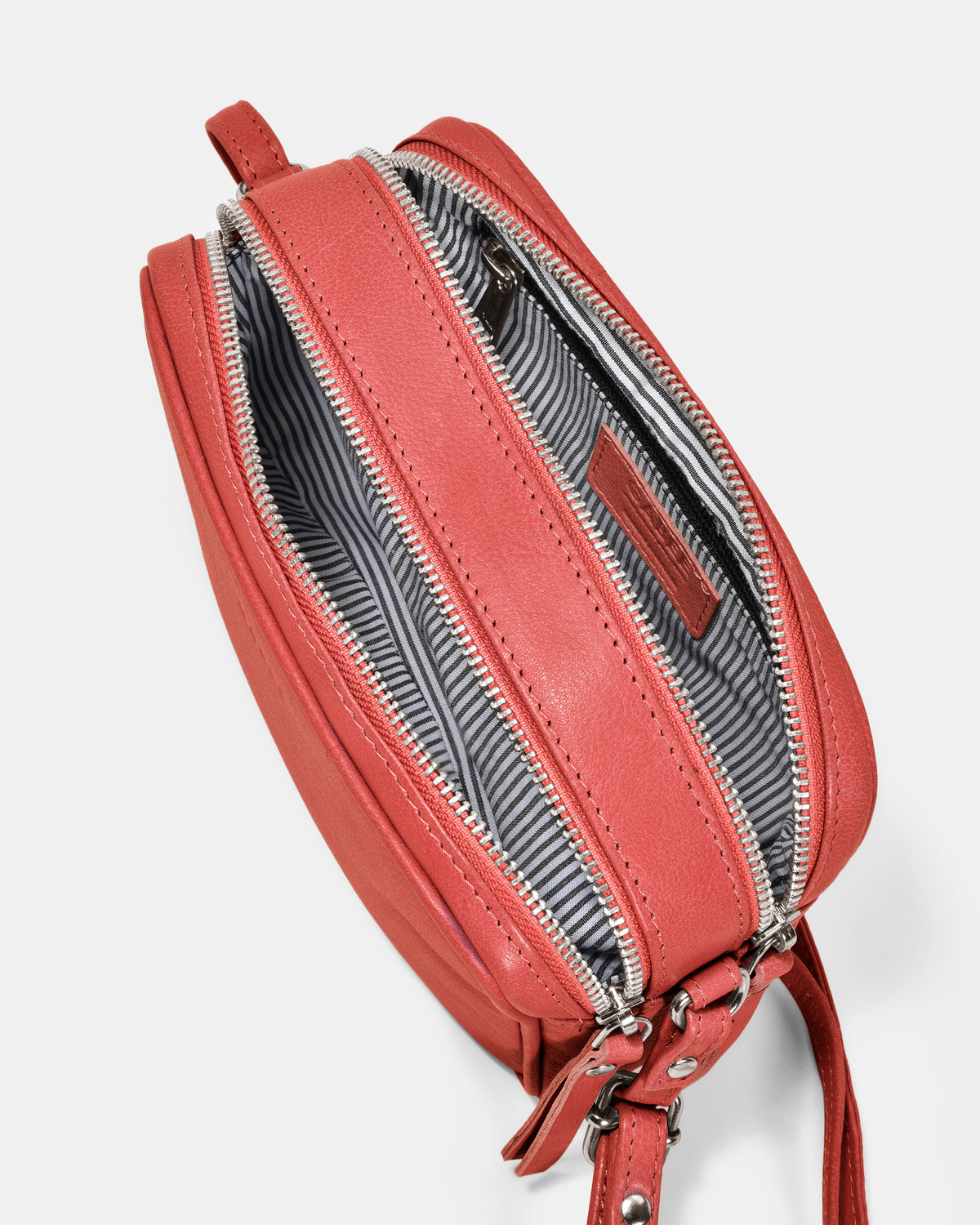 Norah Leather Crossbody Bag - Coral