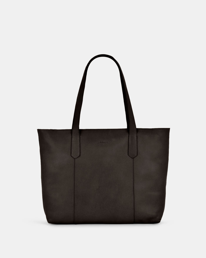 Genine Leather Tote Bag - Black
