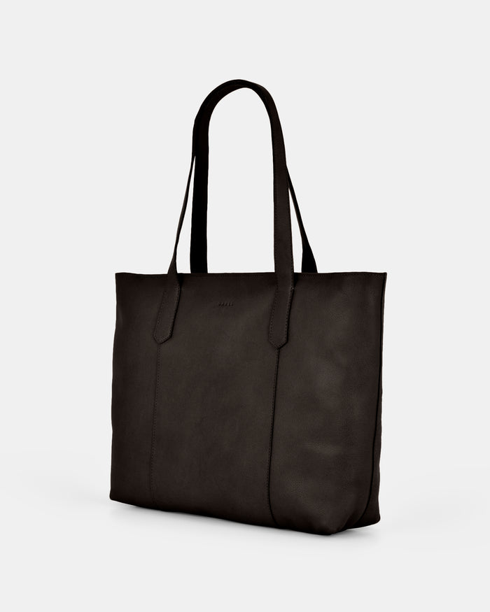 Genine Leather Tote Bag - Black