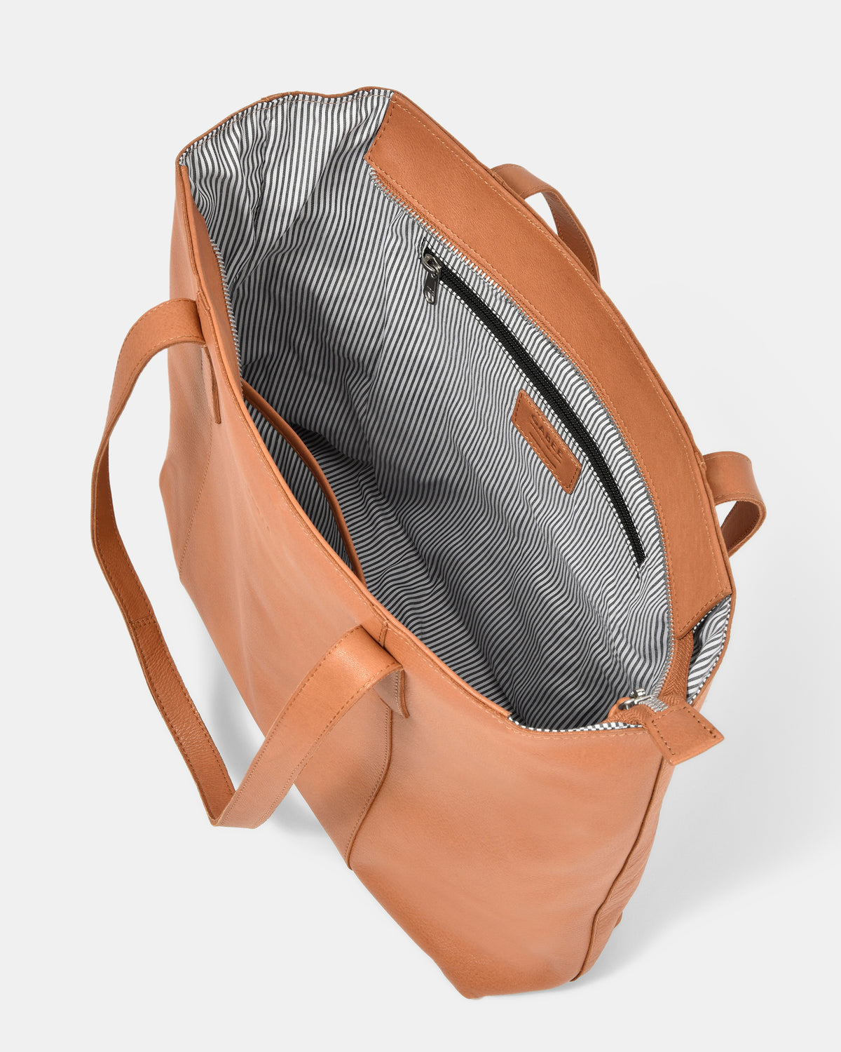 Genine Leather Tote Bag - Camel