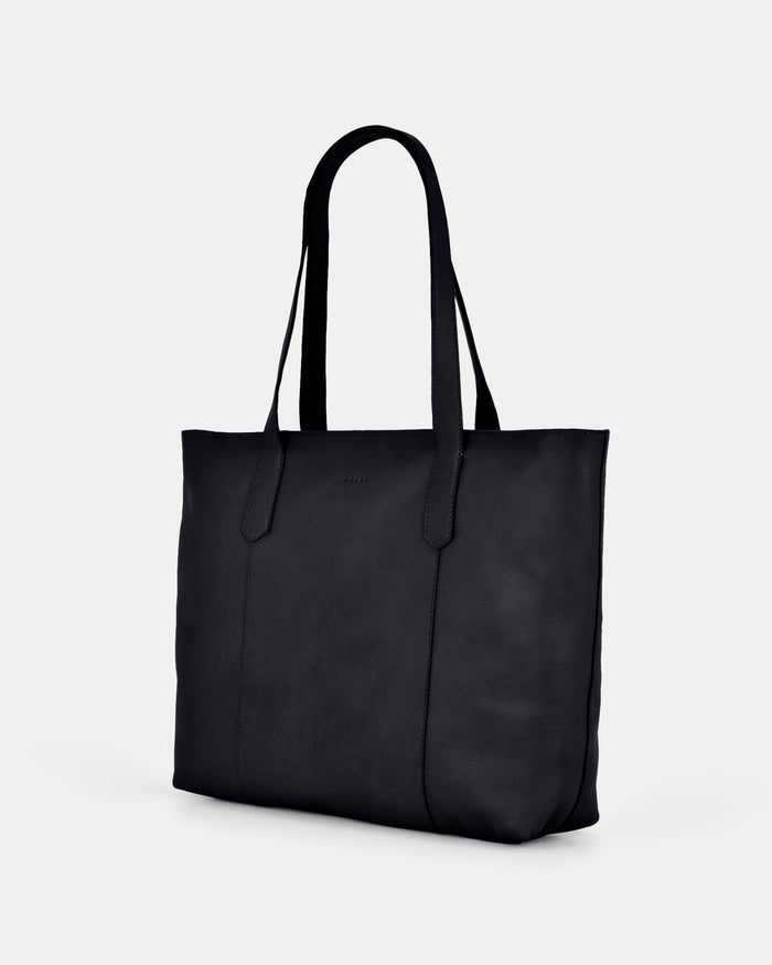 Genine Leather Tote Bag - Navy