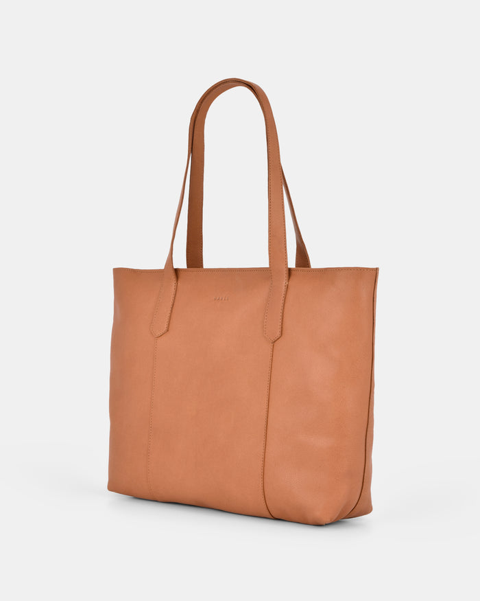 Genine Leather Tote Bag - Tan
