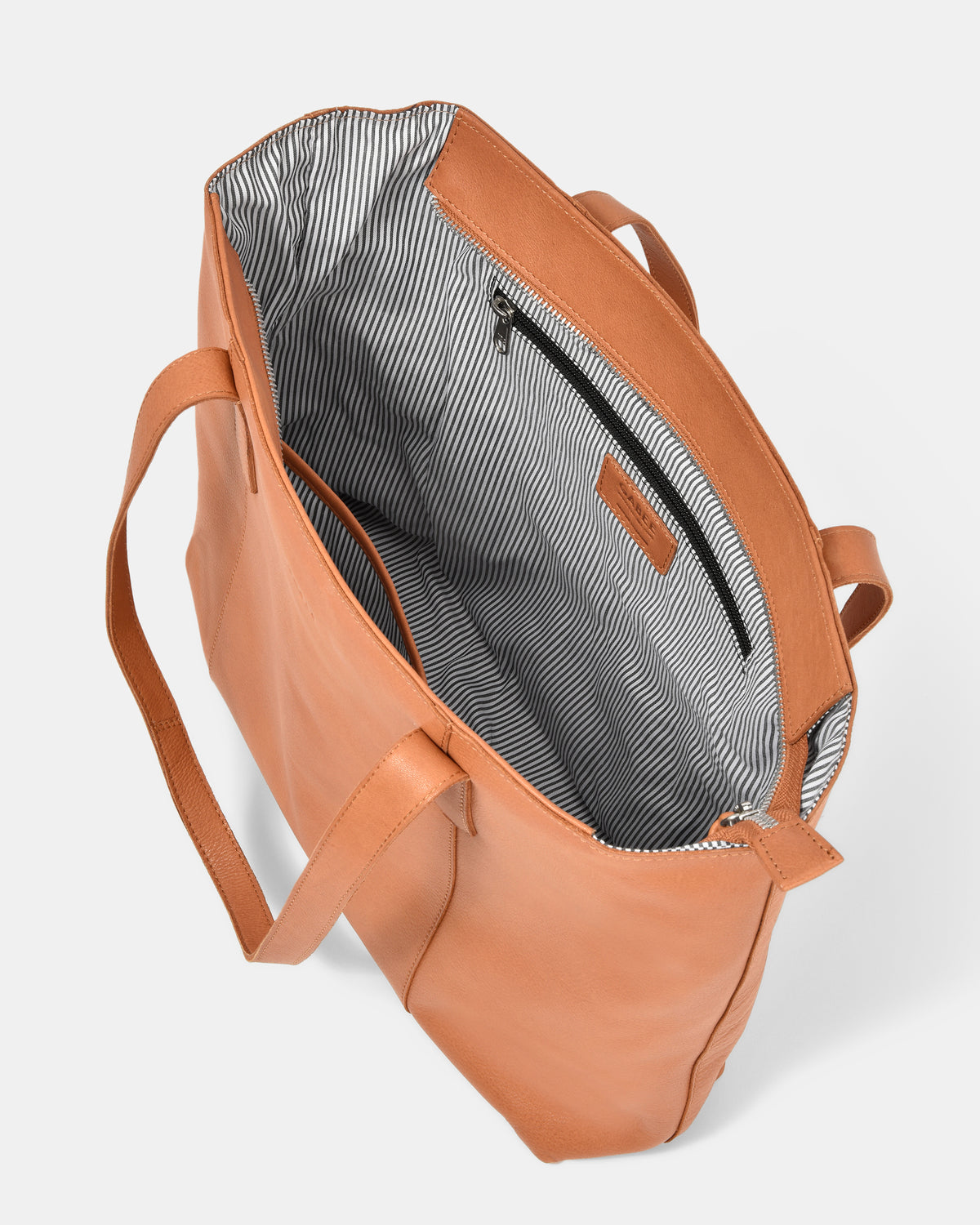 Genine Leather Tote Bag - Tan