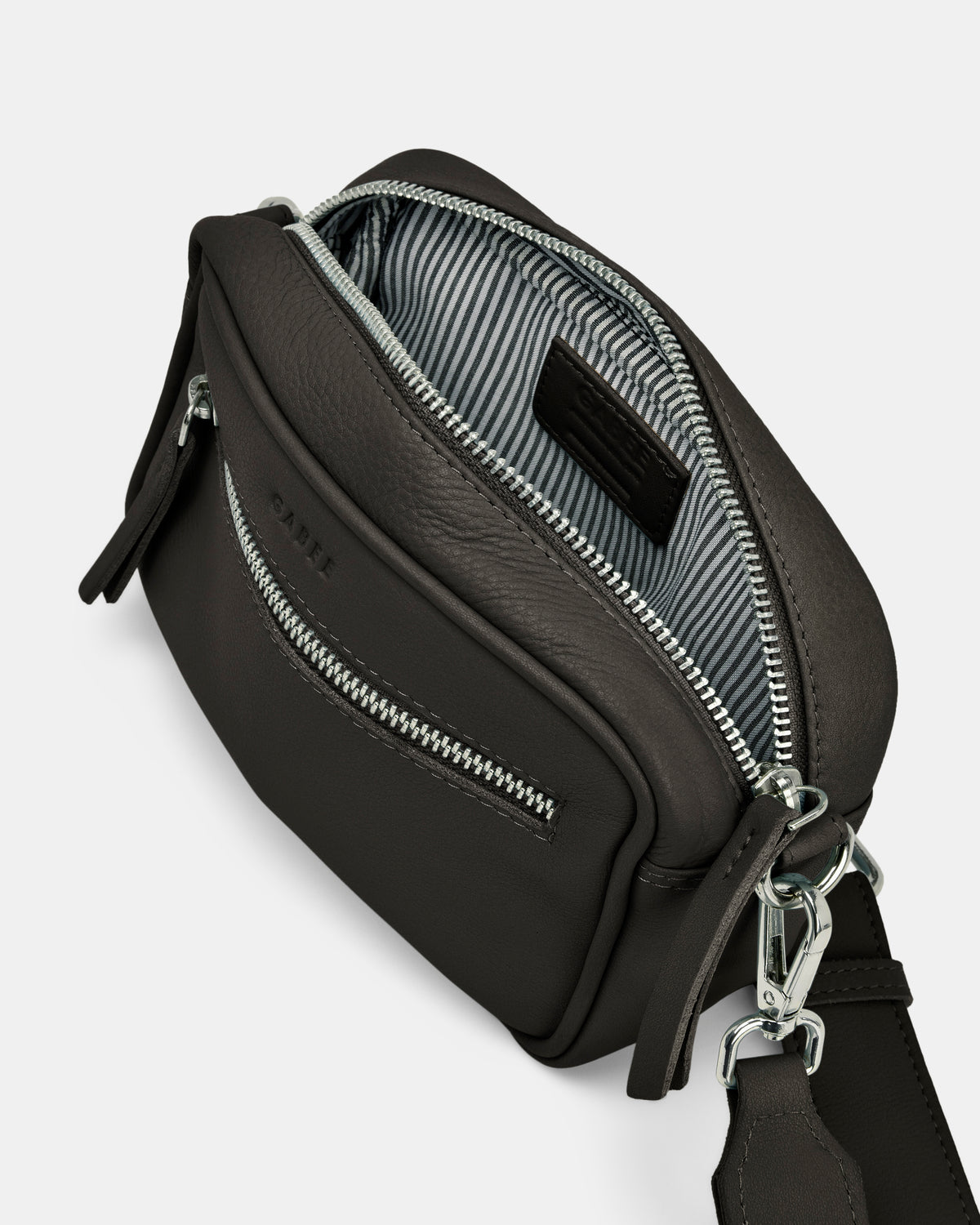 Lara Leather Crossbody Bag - Black