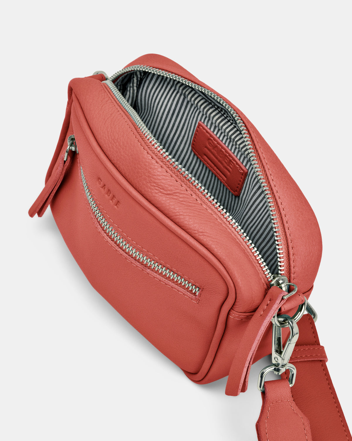 Lara Leather Crossbody Bag - Coral