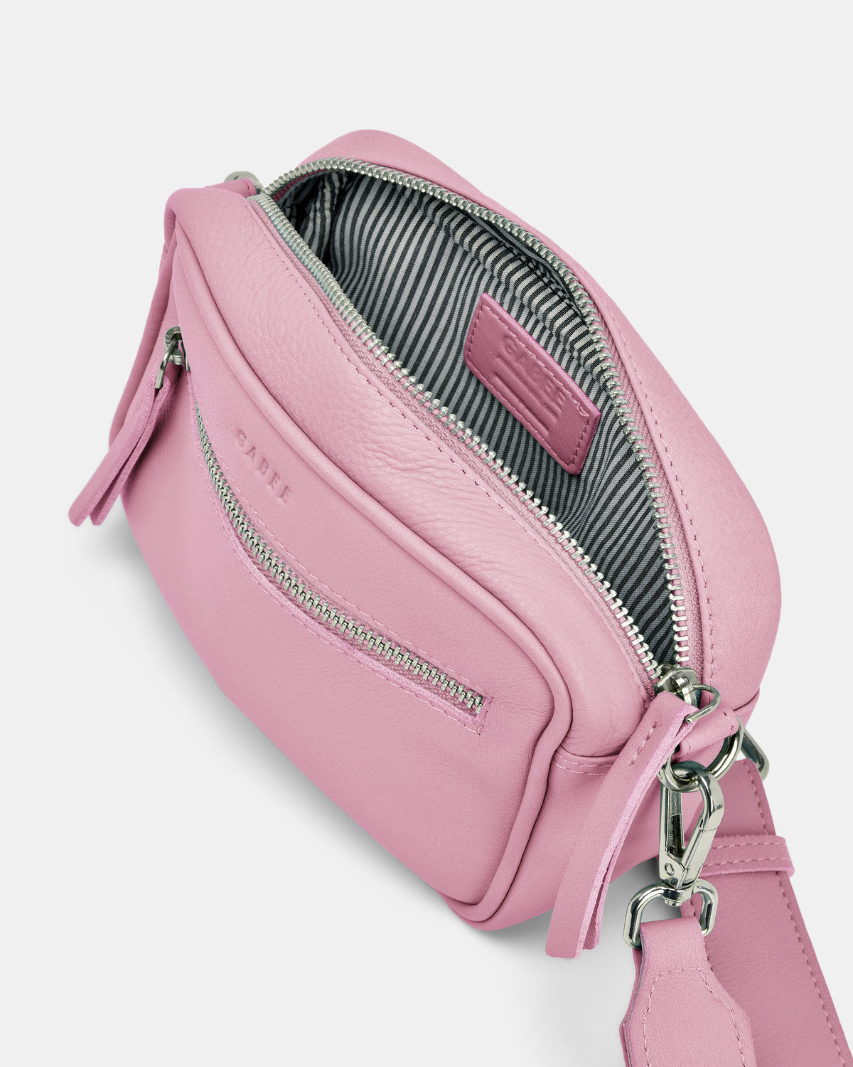 Lara Leather Crossbody Bag - Pink