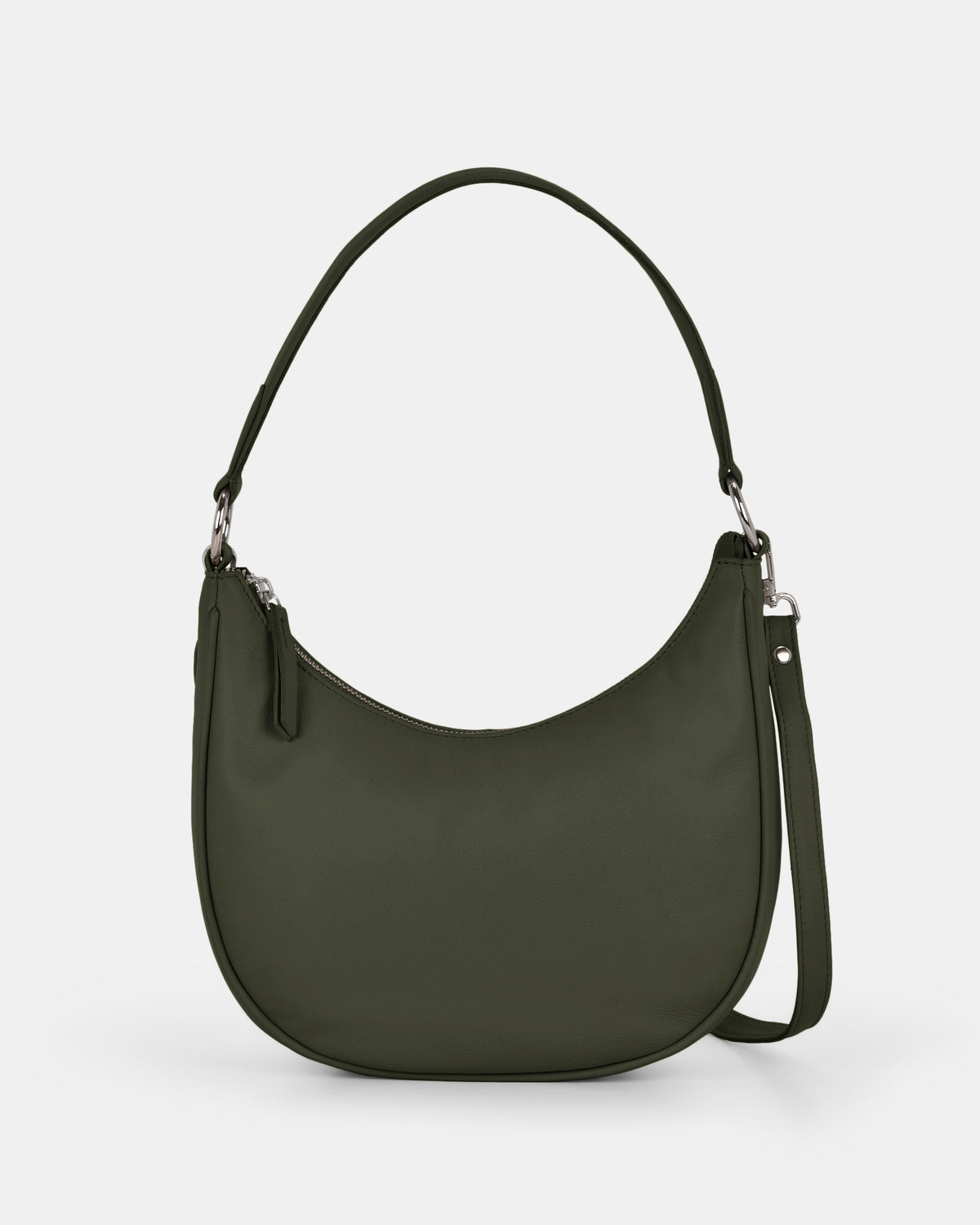 Tessa Leather Shoulder Bag - Olive