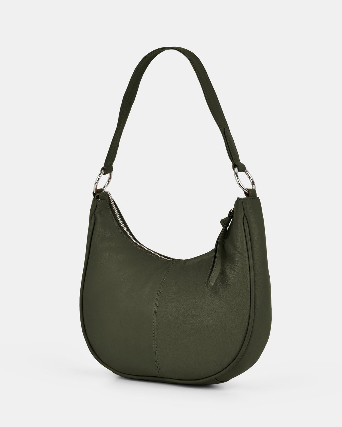 Tessa Leather Shoulder Bag - Olive