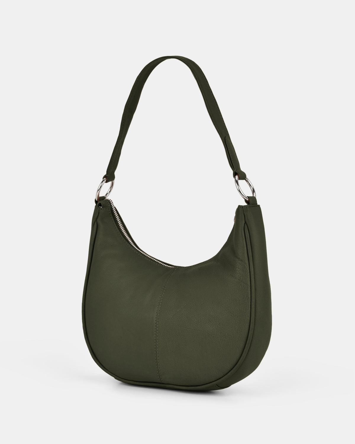 Tessa Leather Shoulder Bag - Olive
