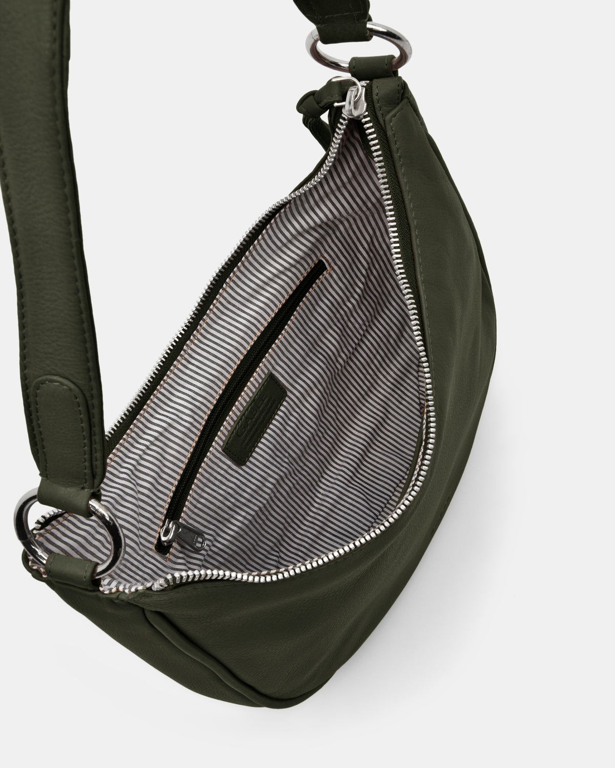 Tessa Leather Shoulder Bag - Olive