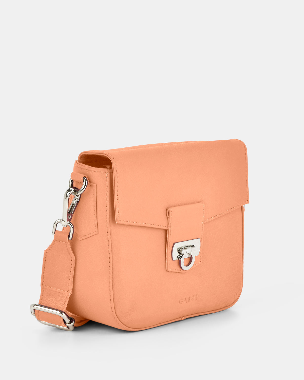 Charlotte Leather Turnlock Closure Crossbody Bag - Camel