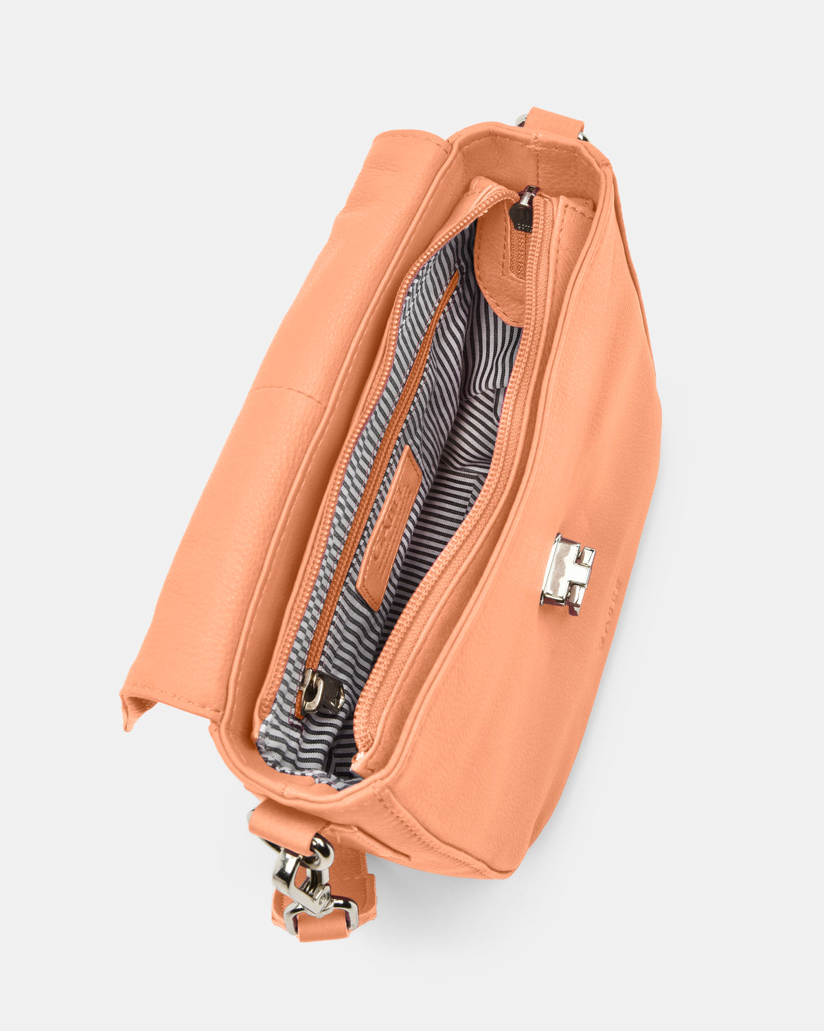 Charlotte Leather Turnlock Closure Crossbody Bag - Camel