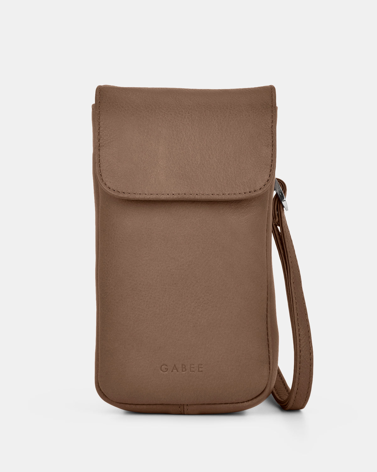 Allison Leather Mini Crossbody Phone Bag - Camel