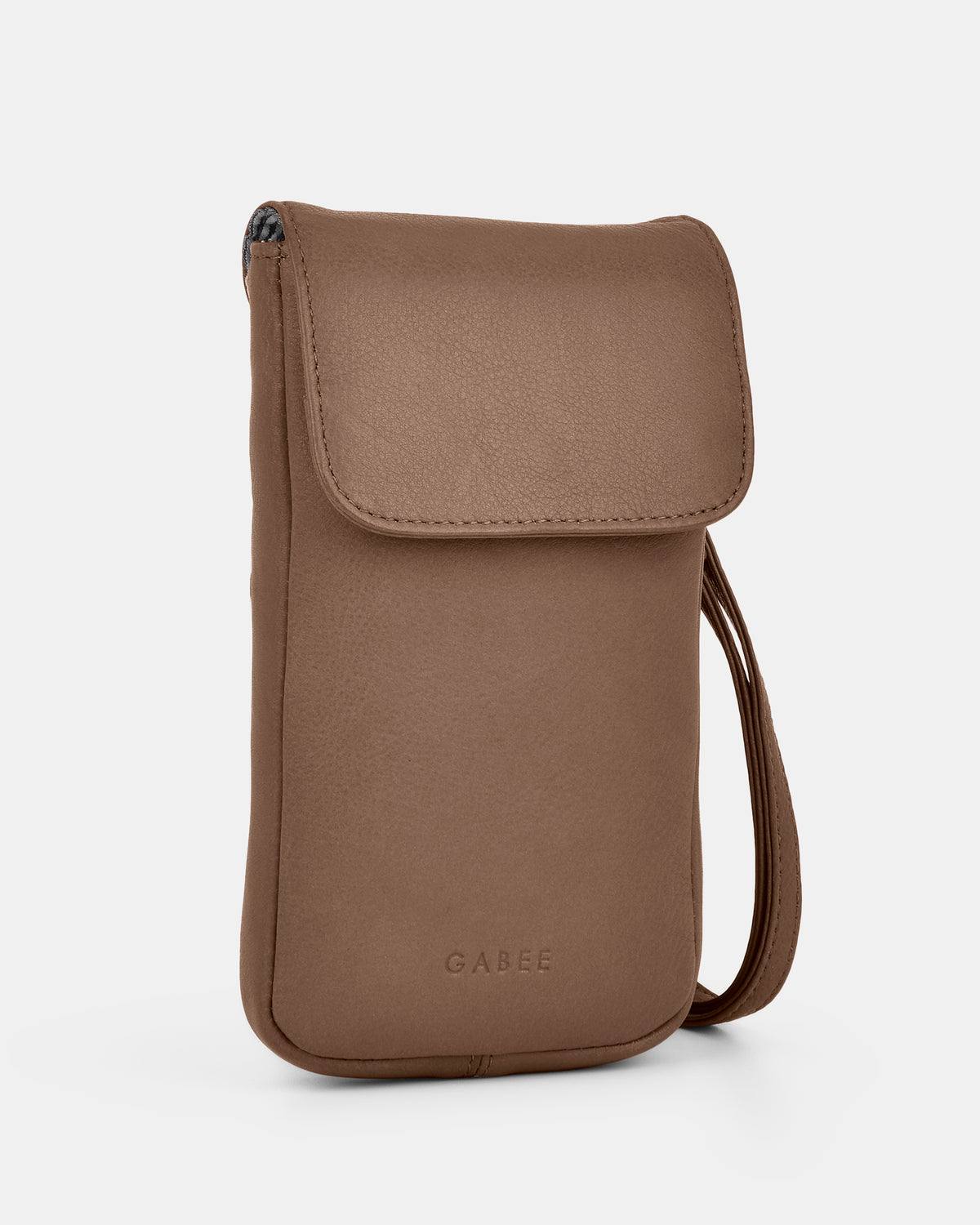 Allison Leather Mini Crossbody Phone Bag - Camel