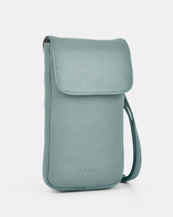 Allison Leather Mini Crossbody Phone Bag - Ocean