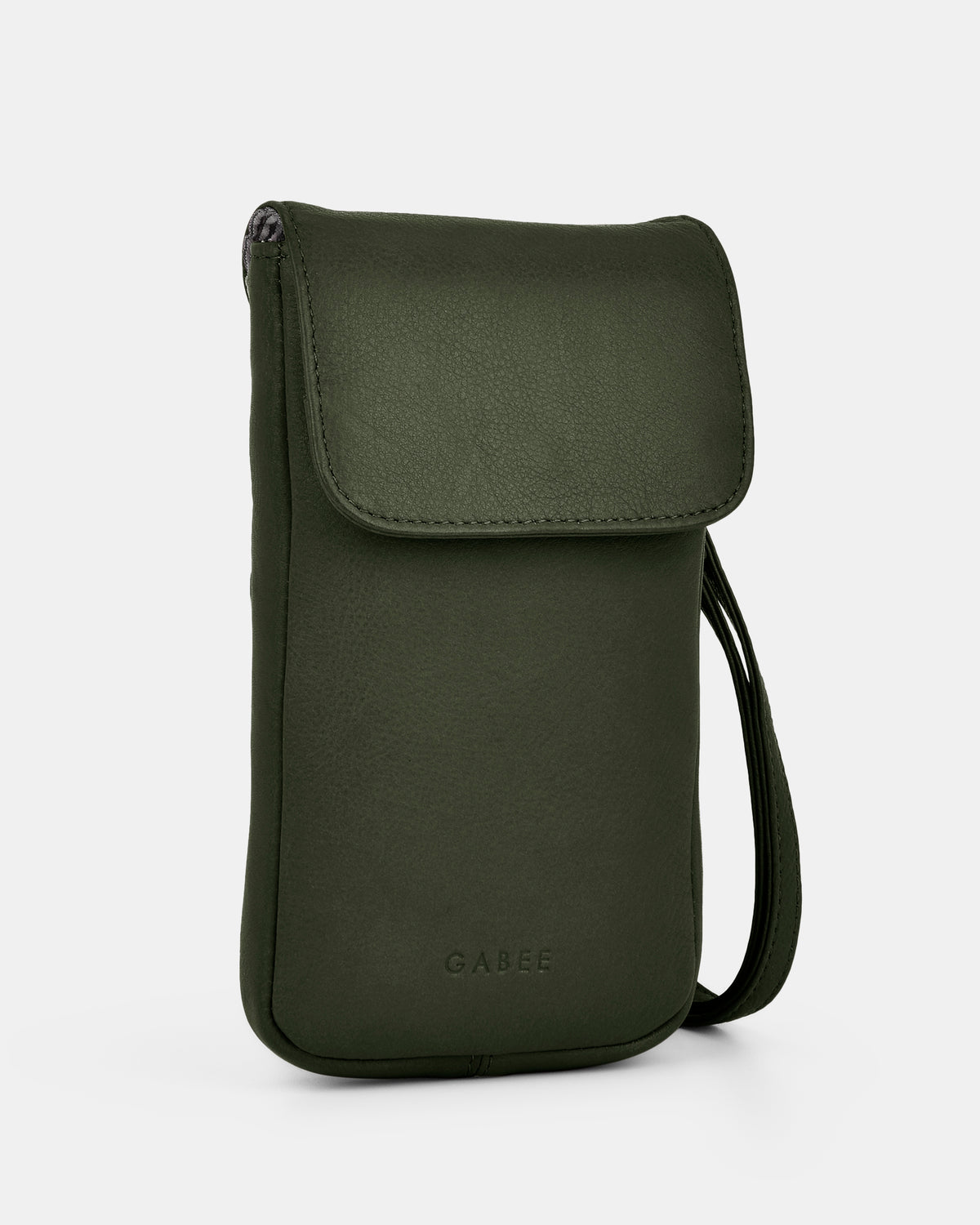 Allison Leather Mini Crossbody Phone Bag - Olive