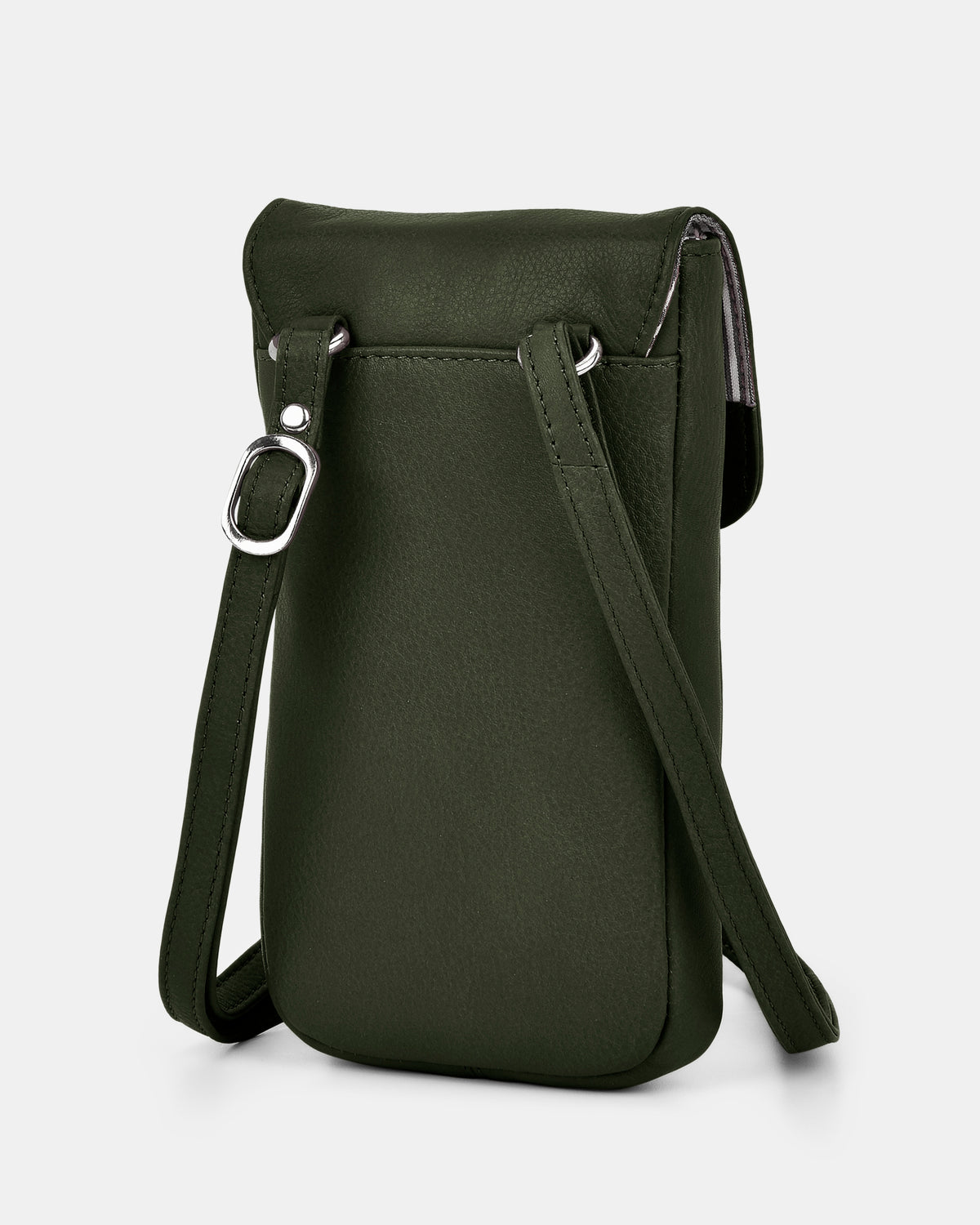 Allison Leather Mini Crossbody Phone Bag - Olive