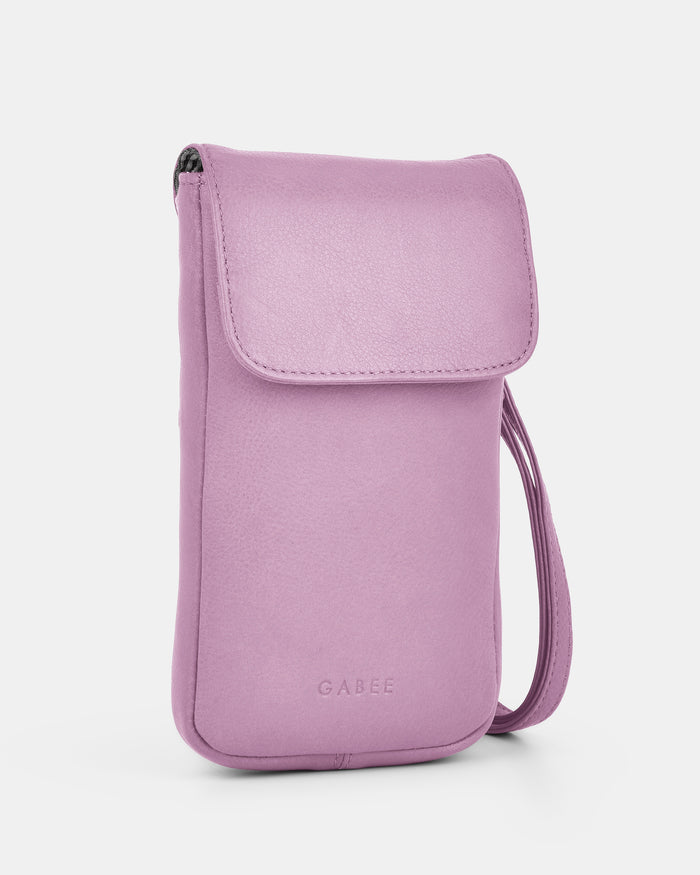 Allison Leather Mini Crossbody Phone Bag - Pink