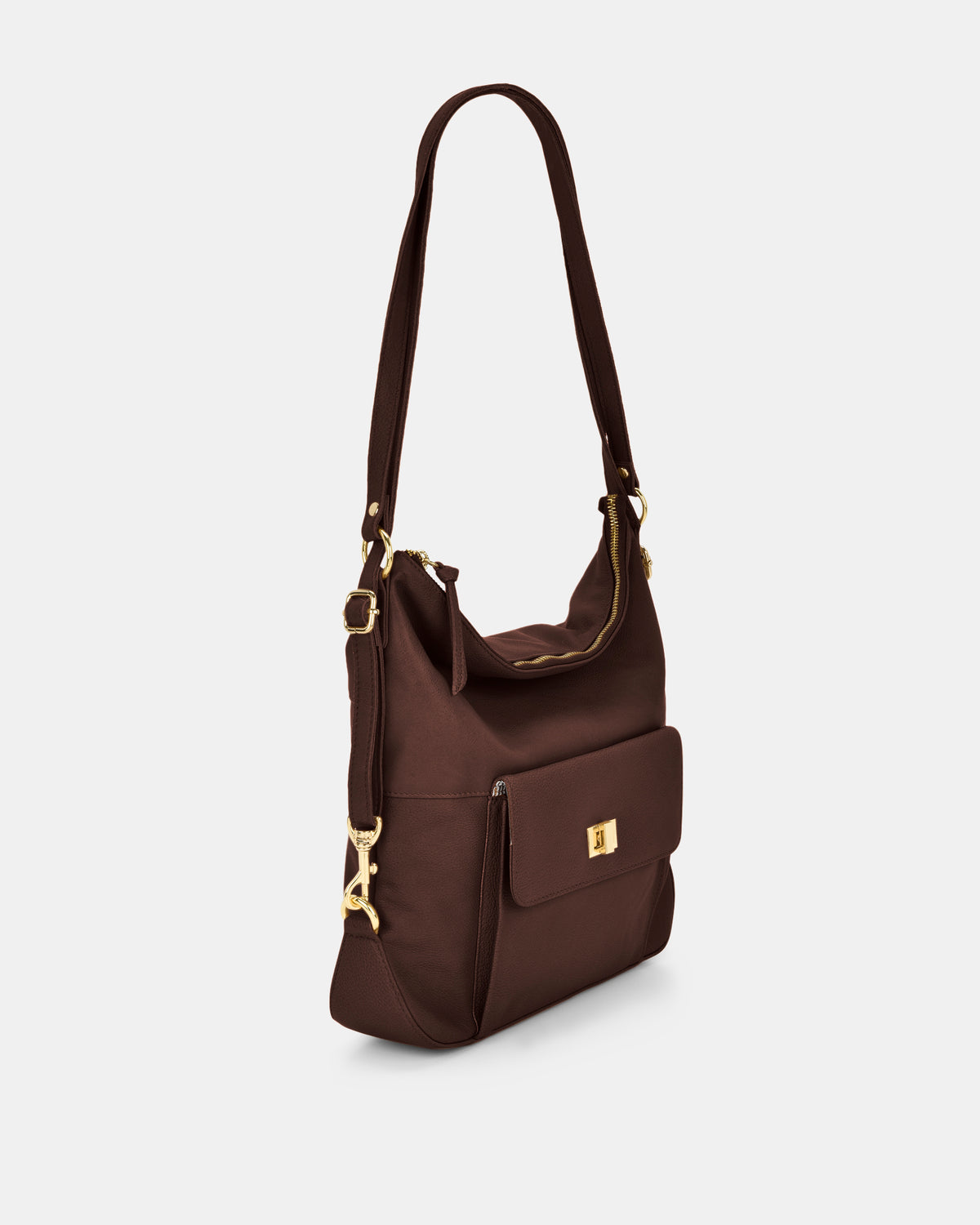 Lacey Leather 2-in-1 Convertible Handbag Backpack - Chocolate
