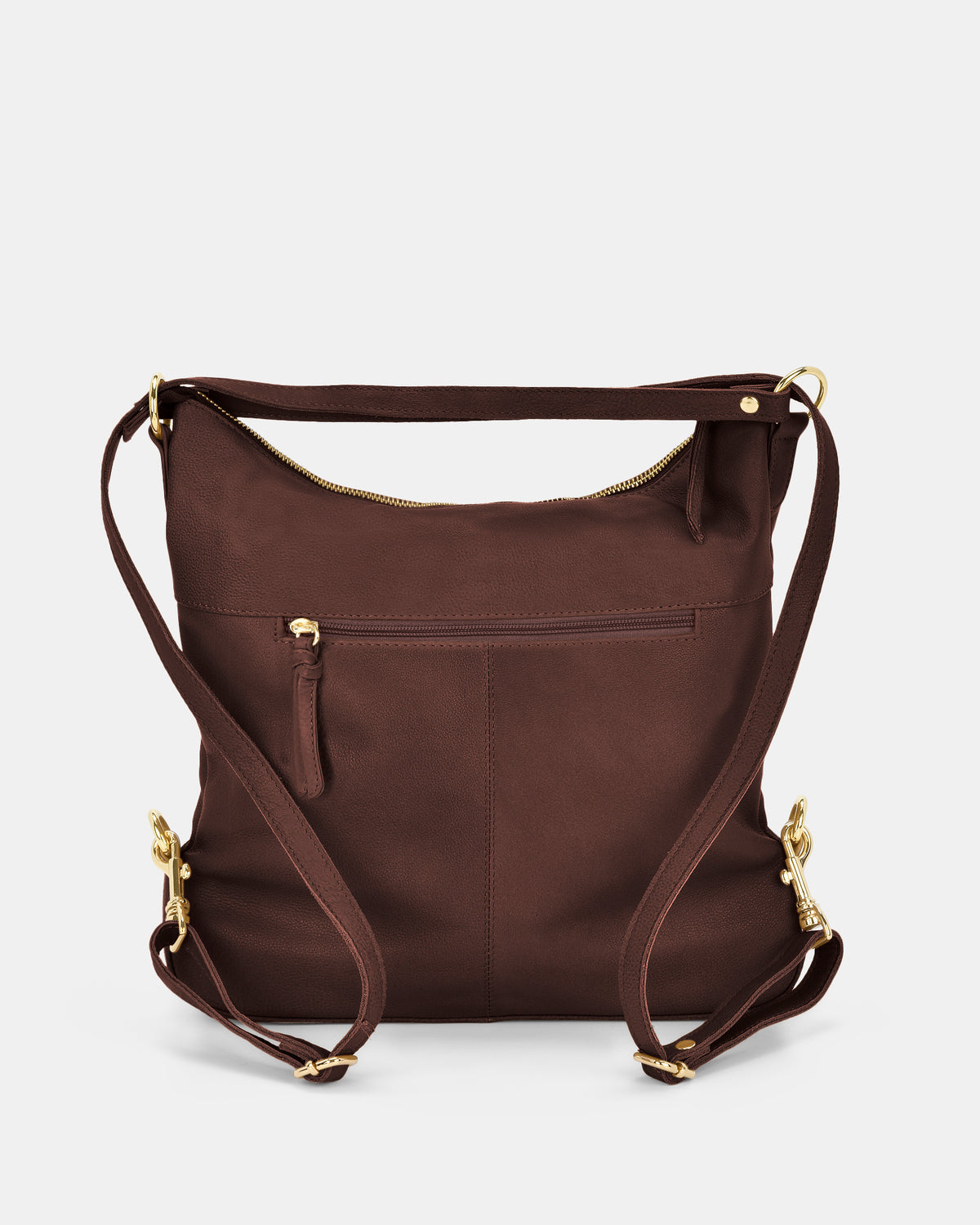 Lacey Leather 2-in-1 Convertible Handbag Backpack - Chocolate