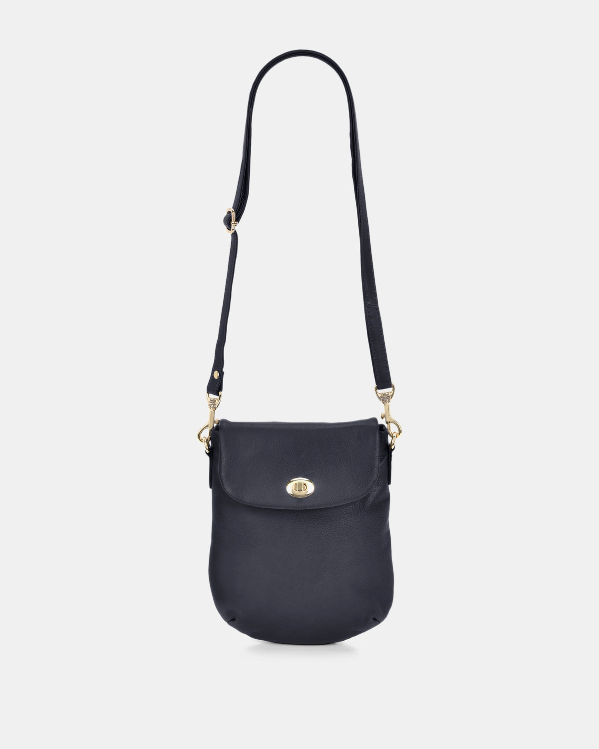 Janie Soft Leather Crossbody with Turnlock - Navy