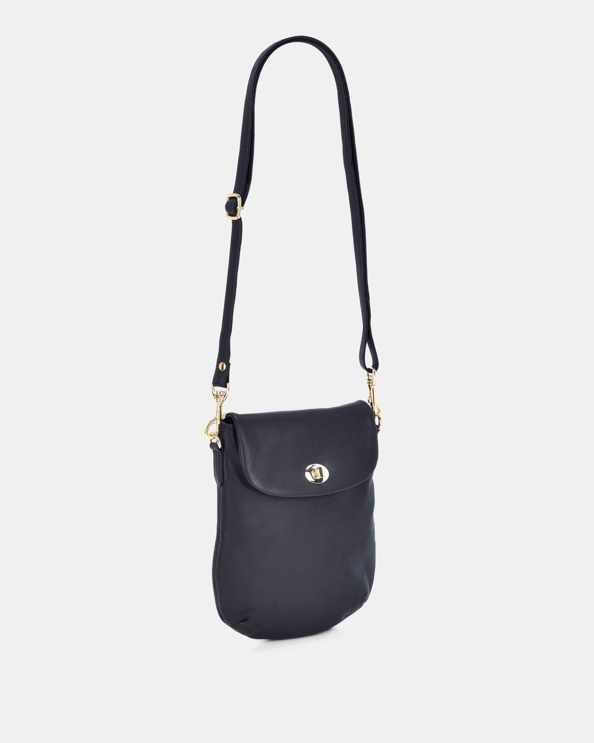 Janie Soft Leather Crossbody with Turnlock - Navy
