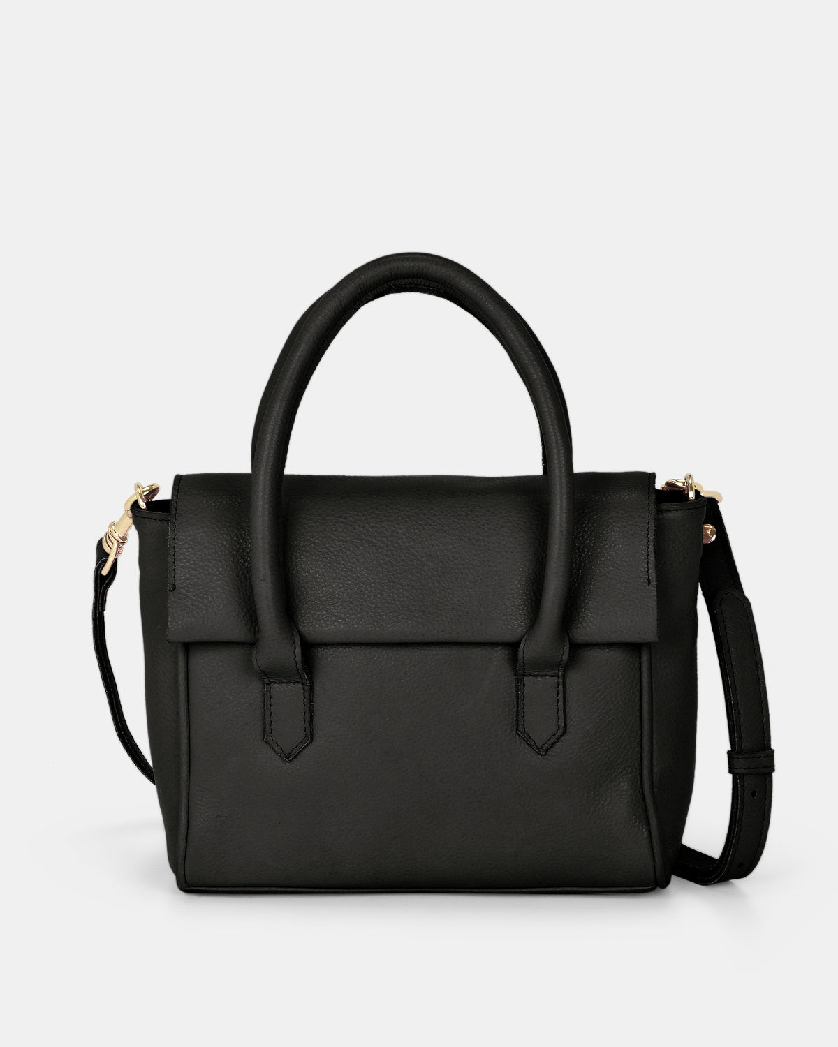 Carrie Leather Mini Tote - Black
