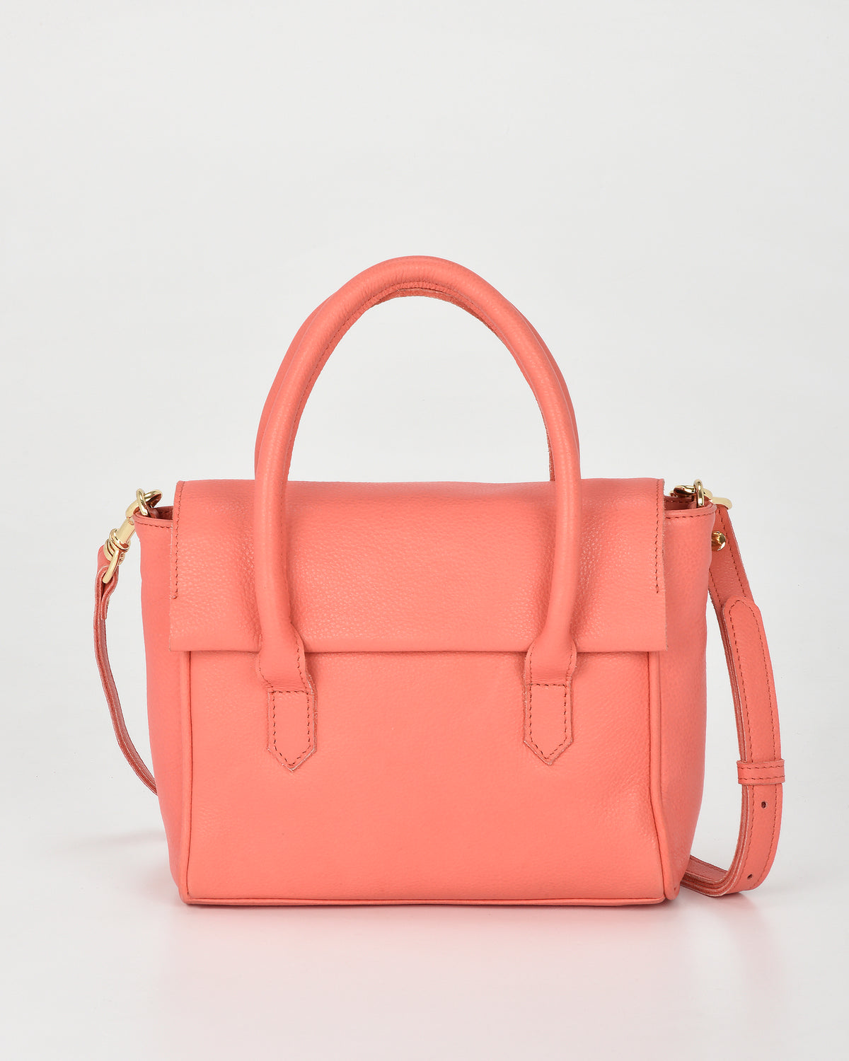 Carrie Leather Mini Tote - Coral