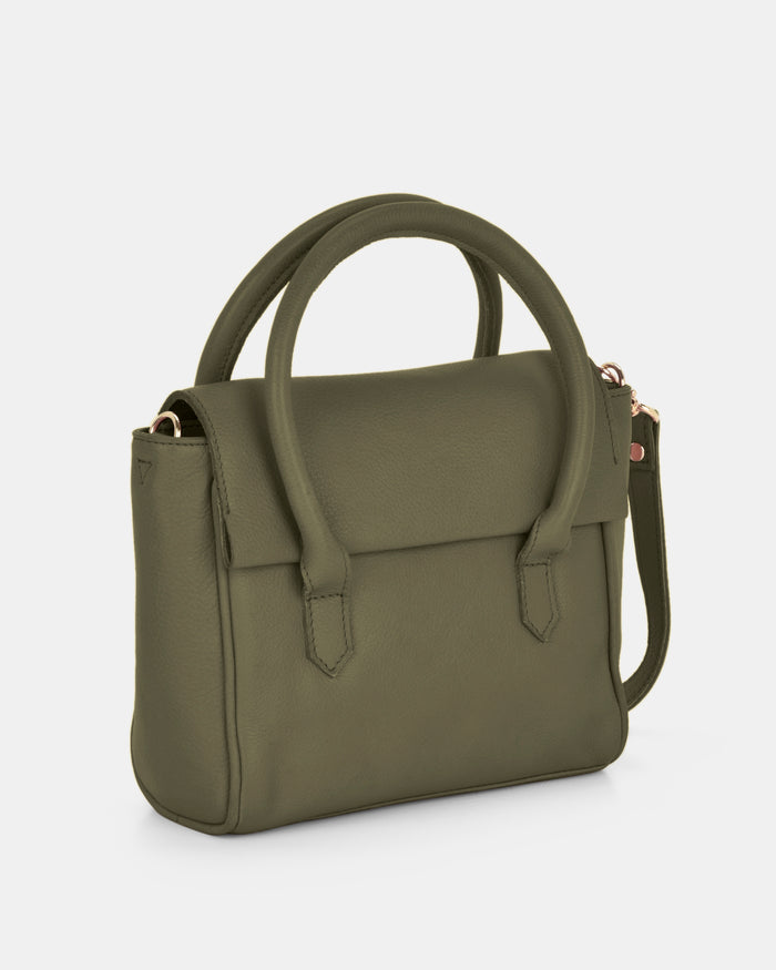 Carrie Leather Mini Tote - Olive