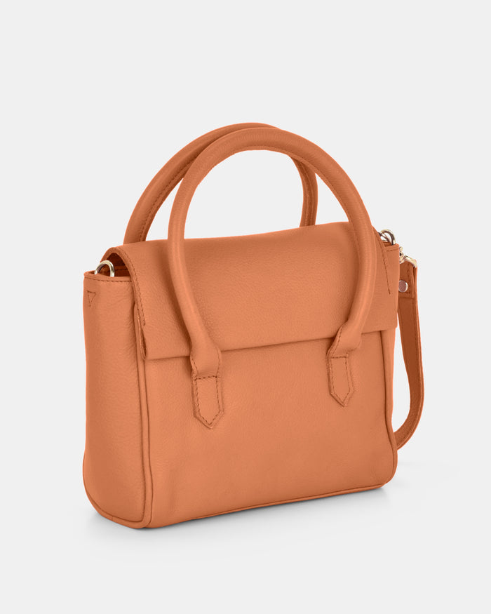 Carrie Leather Mini Tote - Tan